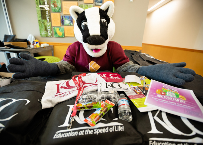 Baxter with welcome bags